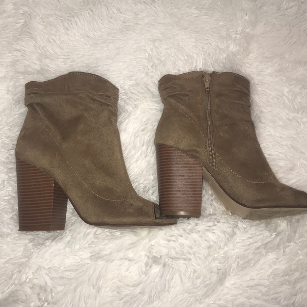 Open toe booties